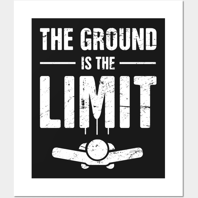 The Ground Is The Limit | Skydiving Design Wall Art by MeatMan